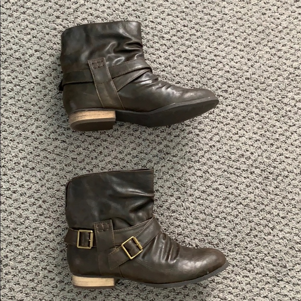 Copper brown ankle booties